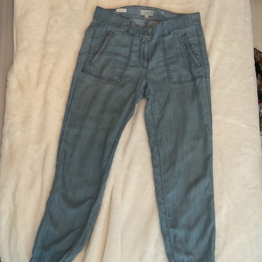 LOFT Blue Ankle Cropped Jeans Casual Style